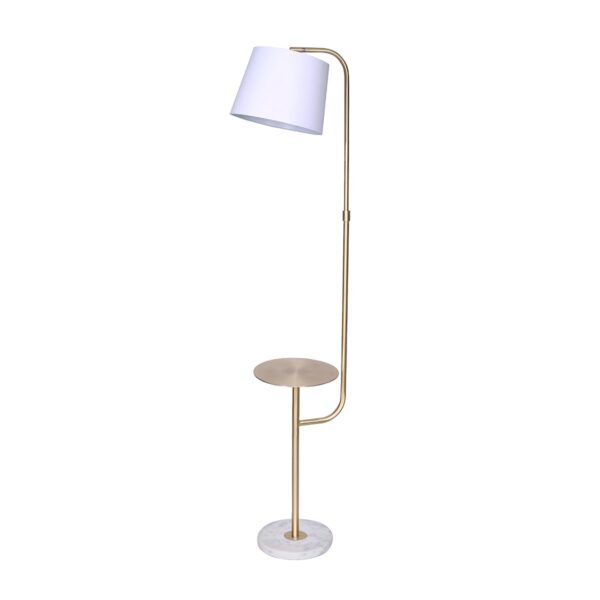 Fanno-Adjustable Floor Lamp with Marble Base and Metal Tray for Home Office or Living Room