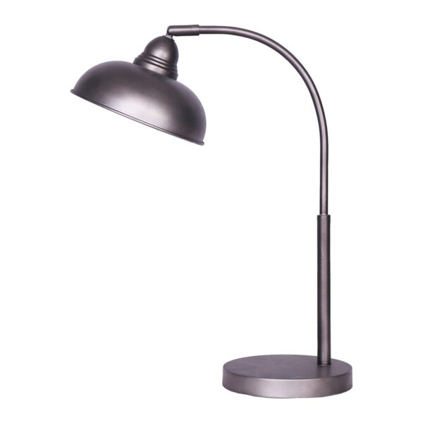 Fanno-Metal Task Table Lamp Dark Grey Industrial Design for Desk or Bedside Use