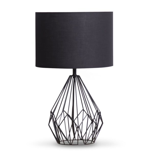 Fanno-Geometric Table Lamp with Black Shade Lightweight Accent Light for Home Decor