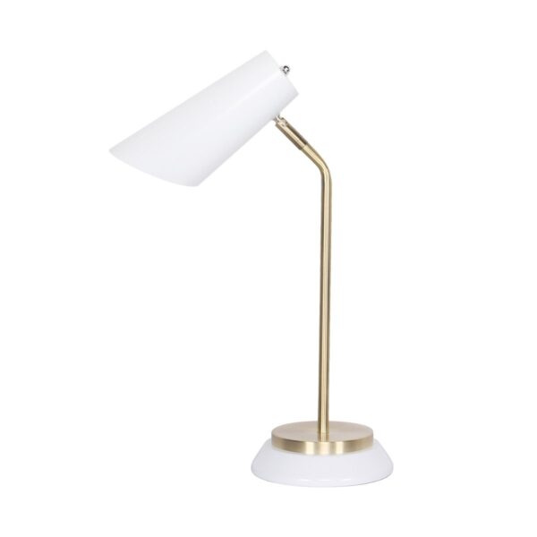 Fanno-Brass Finish Table Lamp with Unique Shade for Home Office and Living Room Decor