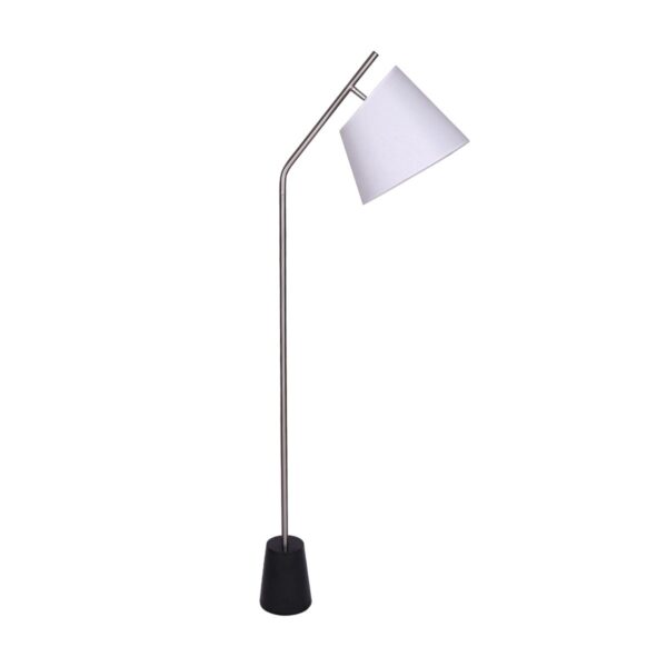 Fanno-Modern Floor Lamp with White Linen Shade and Black Marble Base for Home Decor