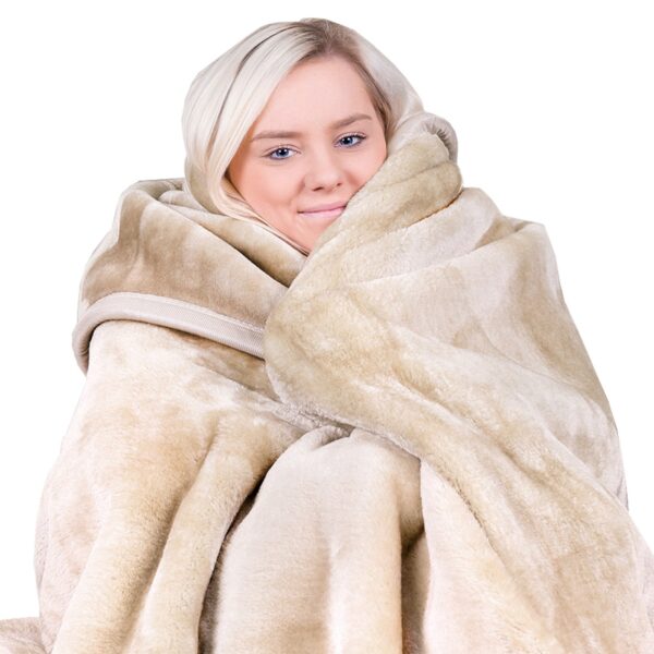 Fanno-Double-Sided Faux Mink Blanket Extra Thick Heavy Large 220x240cm Soft Warmth