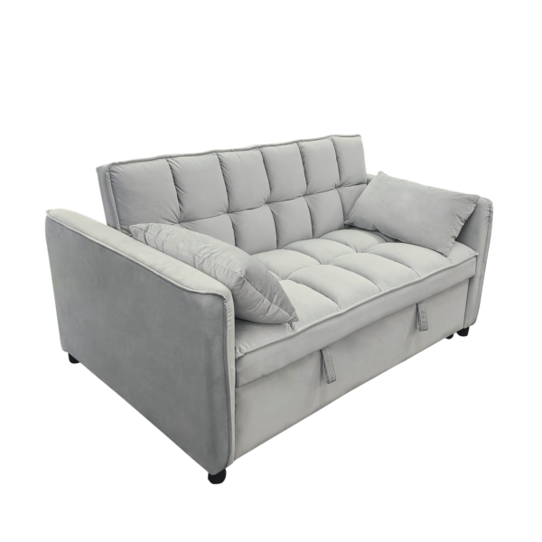 Fanno-Sofa Bed with Tufted Upholstery and Wooden Frame for Space-Saving Comfort