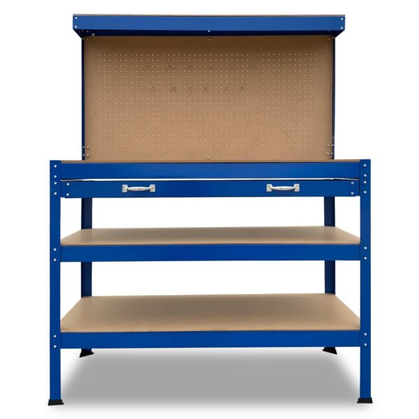 Fanno-3-Layer Workbench with Pegboard and Drawer for Tool Storage and Organization