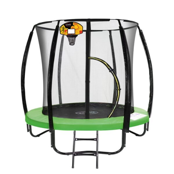 Fanno-6ft Outdoor Round Trampoline with Safety Net and Basketball Hoop for Kids