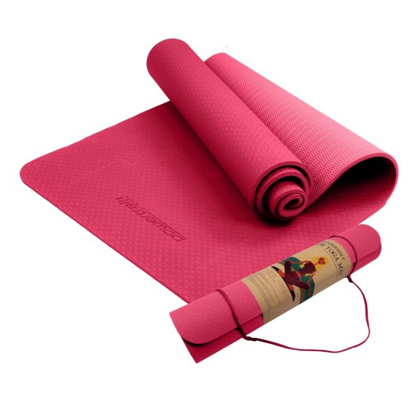 Fanno-Eco-Friendly TPE Yoga Mat 6mm Non-Slip with Carry Strap for Comfort and Durability