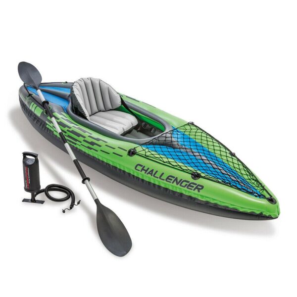 Fanno-Inflatable Kayak Challenger K1 for One Adult Lightweight Compact River Lake Fun