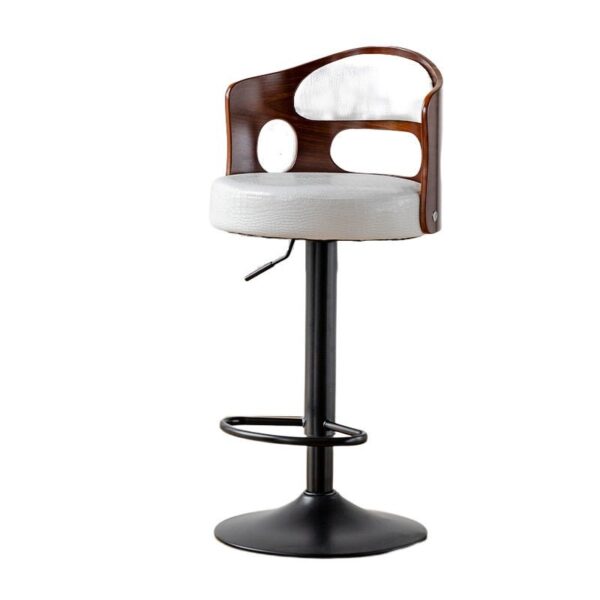 Fanno-Bar Stool with PU Leather Seat and Chrome Base Adjustable Height Swivel Chair