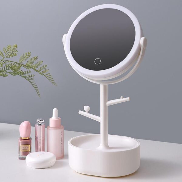 Fanno-LED Makeup Mirror with Touch Screen USB Lighted Vanity Mirror 360 Degree Adjustable