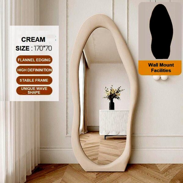 Fanno-Asymmetrical Maiden Floor Mirror 170cm Full Length Wavy Design Bedroom Decor