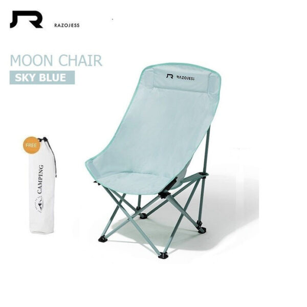 Fanno-RAZOJESS Enlarged Moon Chair for Outdoor Camping Fishing Picnic Sky Blue