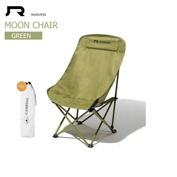 Fanno-RAZOJESS Enlarged Moon Chair for Outdoor Camping Fishing Picnic  Green