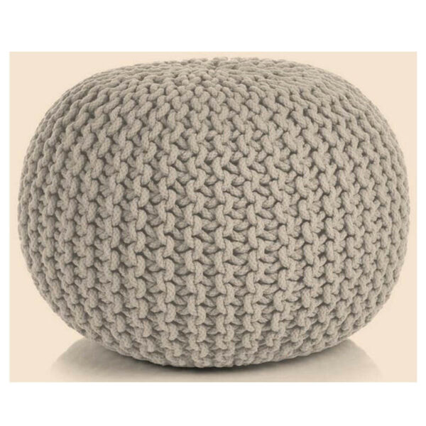 Fanno-Hand Knitted Cotton Braided Ottoman Pouffe Footstool for Home Decor and Relaxation