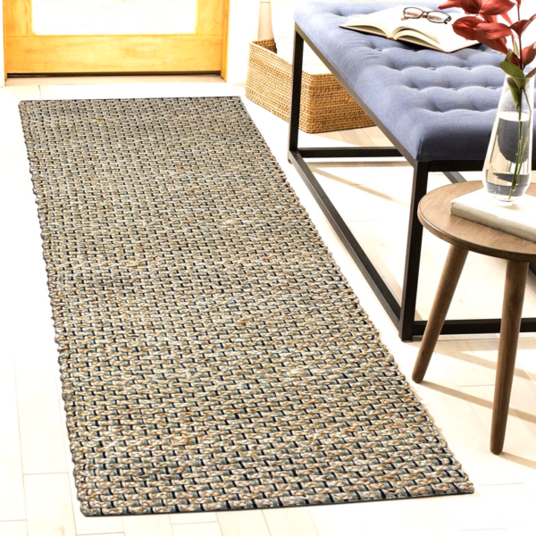 Fanno-Hand Braided Jute Runner Green Textured Weave Eco-Friendly 50 x 120 cm Home Decor