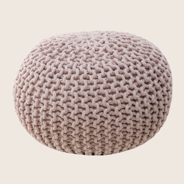 Fanno-Hand Knitted Cotton Braided Ottoman Pouffe Footstool for Home Decor and Relaxation