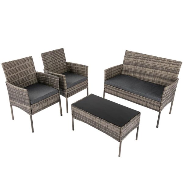 Fanno-Outdoor Lounge Set with Cushions for Garden Patio Poolside Seating