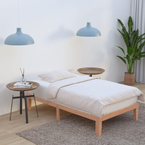 Fanno-Natural Wooden Bed Base Frame for King Single Minimalist Design and Storage