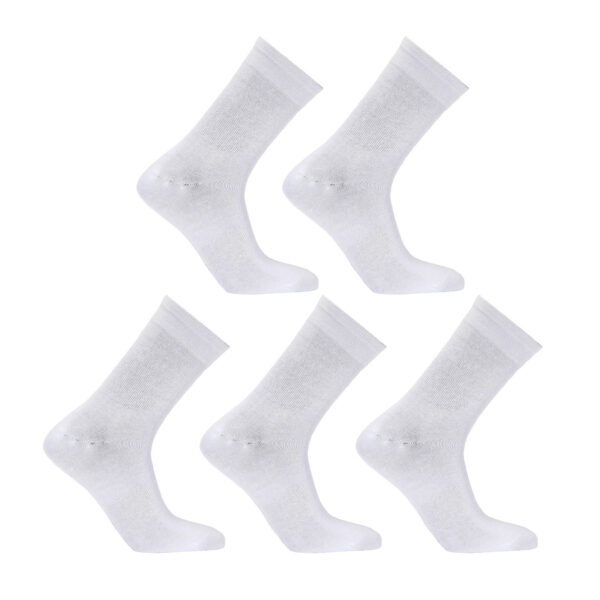 Fanno-5 Pack 3D Seamless Crew Socks Medium Slim Breathable White for Comfort and Durability