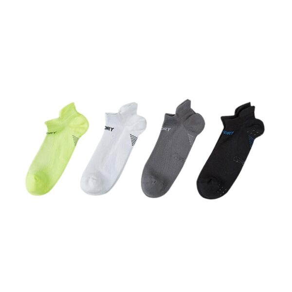 Fanno-Seamless Sport Sneakers Socks Non-Slip Heel Tab 4 Pack Medium Multi Colour