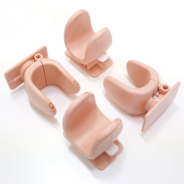 Fanno-4X Door Lever Lock Child Pet Safety Adhesive Handle Lock Apricot Pink