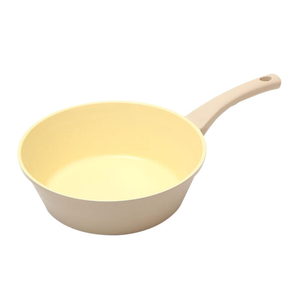 Fanno-28cm Non-Stick Ceramic Wok Pan for Induction and All Heat Sources Beige