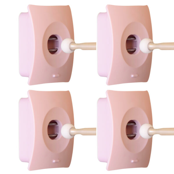 Fanno-Catch Hole 4X Wall Mount Door Stopper Adhesive Catch Hole for Indoor Safety Pink