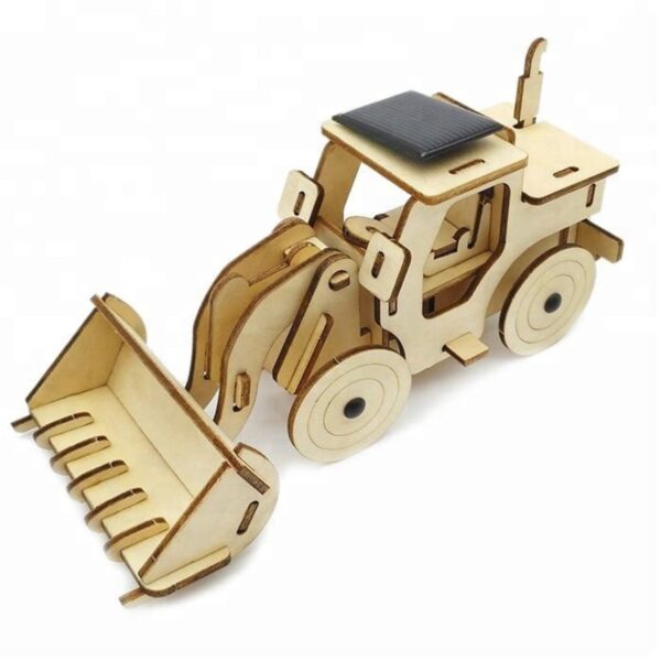 Fanno-DIY Solar Powered Bulldozer Tipper Truck Model Kit with Motor and Paint Set