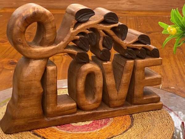 Fanno-Mothers day gift Wooden carved LOVE words decoration 33 cm long