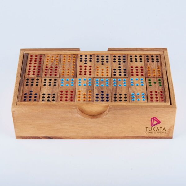 Fanno-Wooden Domino Game Set Handmade Dominoes in Gift box