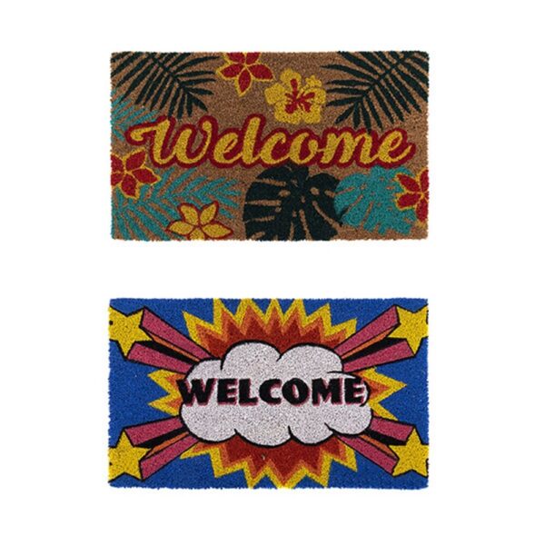 Fanno-Doormat Set of 2 Natural Coconut Coir Floor Mats for Front Door Outdoor 45x75cm