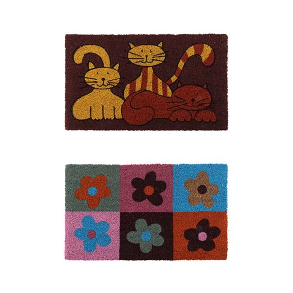 Fanno-Doormat Set of 2 Natural Coconut Coir Floor Mats for Front Door Outdoor 45x75cm