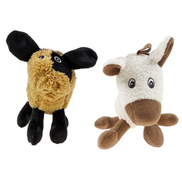 Fanno-Plush Dog Toy Set of 2 16cm Soft Animal Character for Puppy Playtime