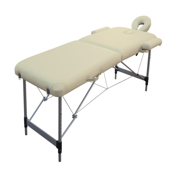 Fanno-Portable Aluminium Massage Table with Adjustable Heights and Carry Bag Beige