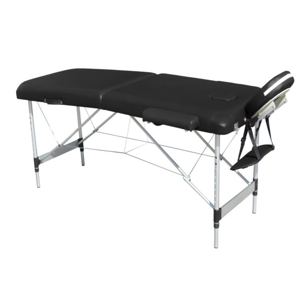 Fanno-Portable Aluminium Massage Table with Adjustable Heights and Carry Bag Black