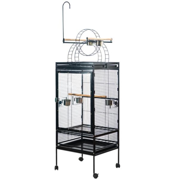 Fanno-Large Bird Cage for Budgies and Parrots with Removable Tray and Lockable Wheels