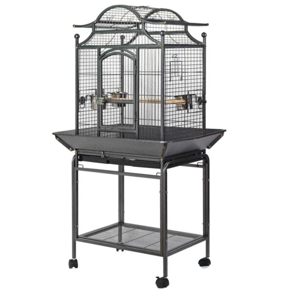 Fanno-Large Bird Cage for Budgies and Parrots with Stand and Lockable Wheels