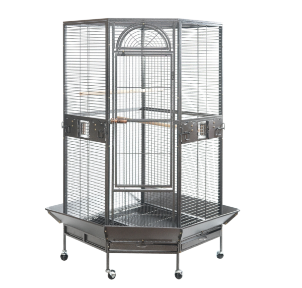 Fanno-XL Corner Bird Cage for Parrots with Perches and Lockable Wheels 161 cm