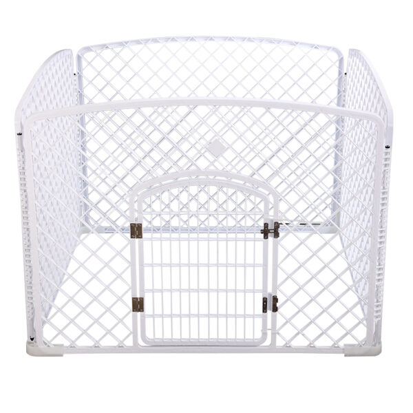 Fanno-4 Panel Plastic Pet Pen Foldable Dog Fence Enclosure with Gate for Indoor Outdoor Use