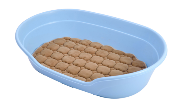 Fanno-Medium Plastic Dog Bed Washable Basket for Sleeping and Resting Blue