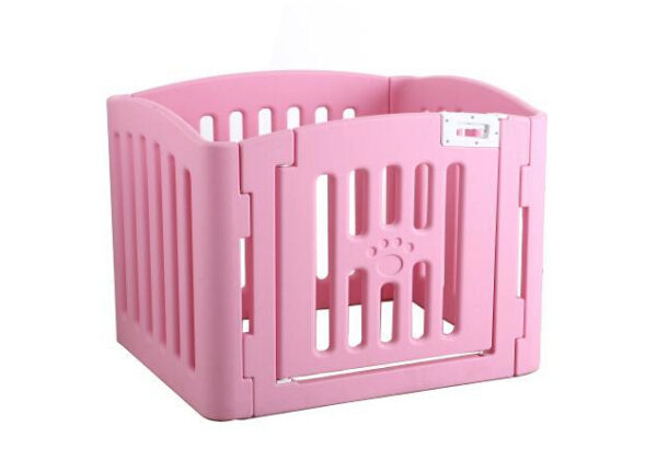 Fanno-4 Panel Plastic Pet Pen Foldable Dog Fence Enclosure with Gate for Indoor Outdoor Use