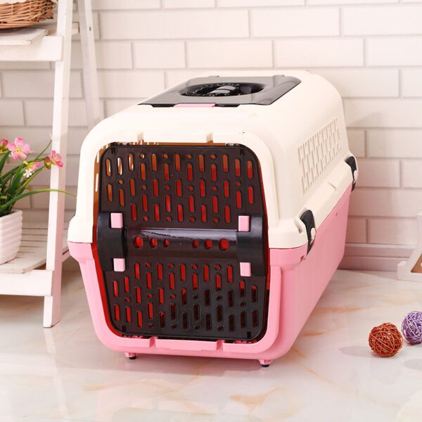 Fanno-Medium Dog Cat Carrier Travel Cage with Tray and Window for Small Pets