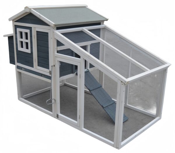 Fanno-Large Chicken Coop Rabbit Guinea Pig Hutch Ferret House with Nesting Box and Run