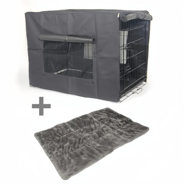 Fanno-Portable Foldable Dog Cat Rabbit Crate Cage with Cover and Mat for Easy Transport