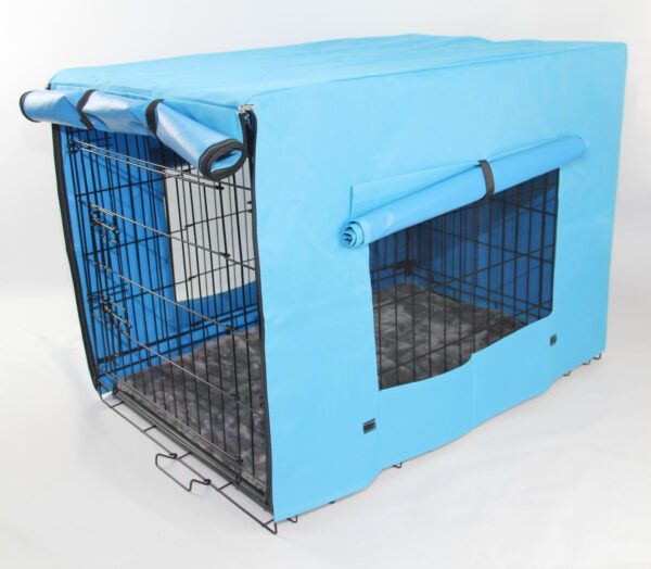 Fanno-Portable Foldable Dog Cat Rabbit Crate Cage with Cover Mat Easy Transport 48 Inch