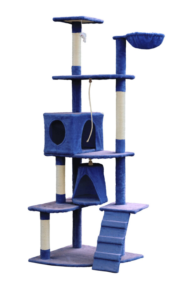 Fanno-Cat Scratching Tree Post 193cm Sisal Scratcher Tower Condo for Small Medium Cats