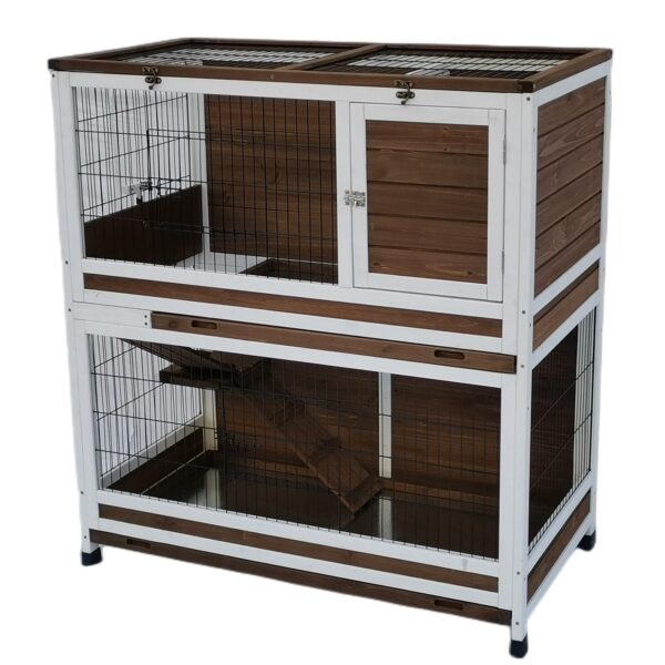 Fanno-XL Double Storey Rabbit Hutch Guinea Pig Cat Cage Ferret Cage with Pull Out Tray