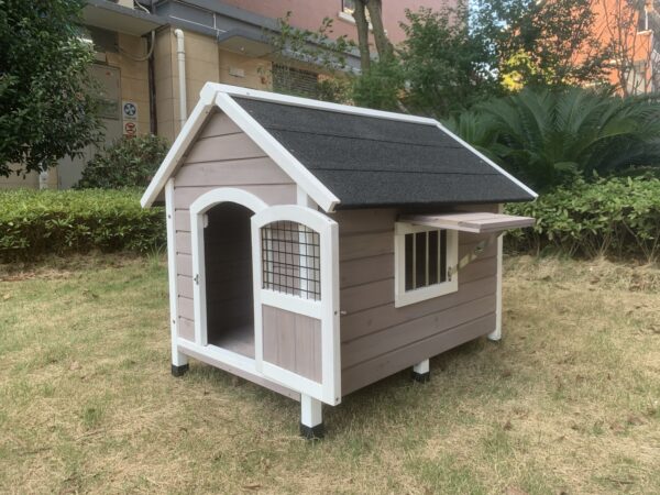 Fanno-Wooden Dog Kennel House for Large Dogs Outdoor Pet Cabin with Elevated Floor