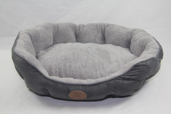 Fanno-Large Washable Blue Grey Fleece Soft Pet Dog Bed for Cats and Dogs