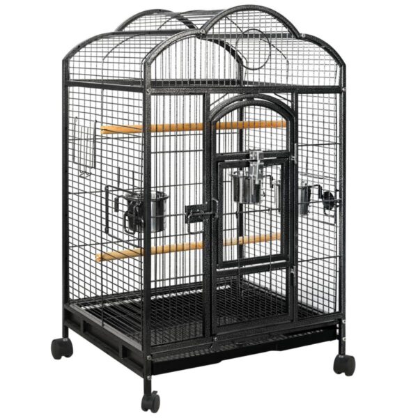 Fanno-Large Bird Cage for Budgies and Parrots with Wheels and Removable Tray