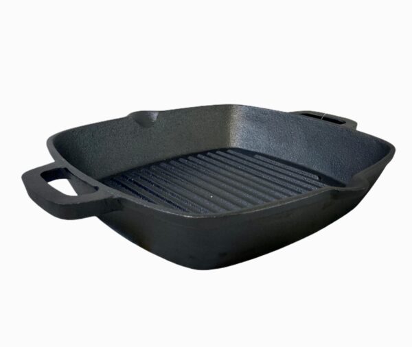 Fanno-Cast Iron Fry Grill Pan 26 cm Pre-Seasoned Oven Safe Barbecue Frying Pan